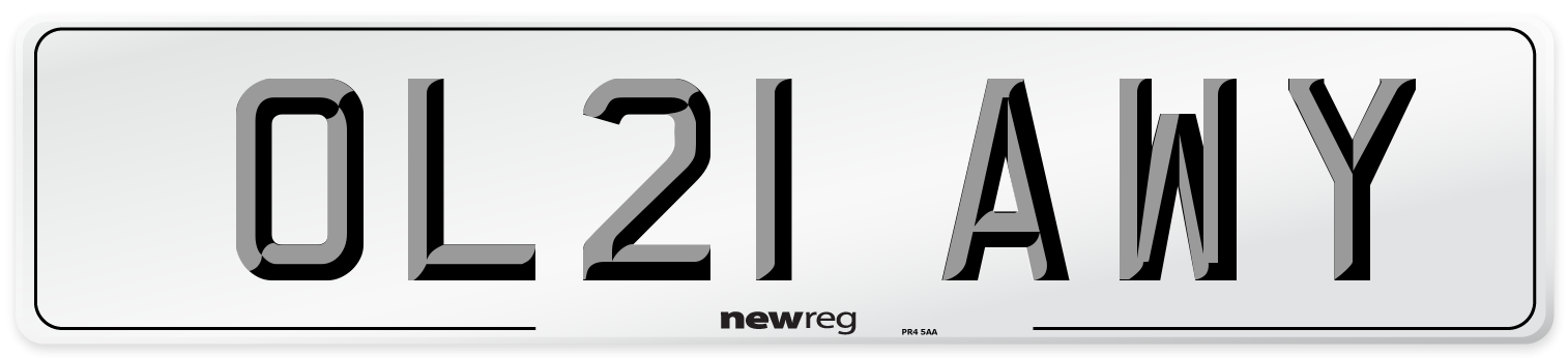 OL21 AWY Number Plate from New Reg